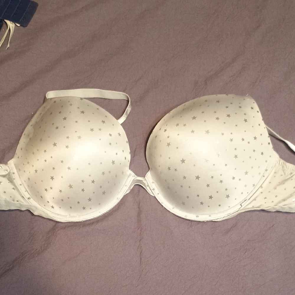 Victoria Secret Women's White Star-Patterned Bra
